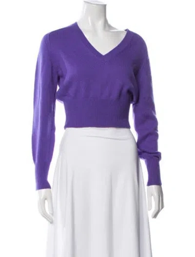 Pre-owned Scanlan Theodore Cashmere V-neck Sweater In Purple