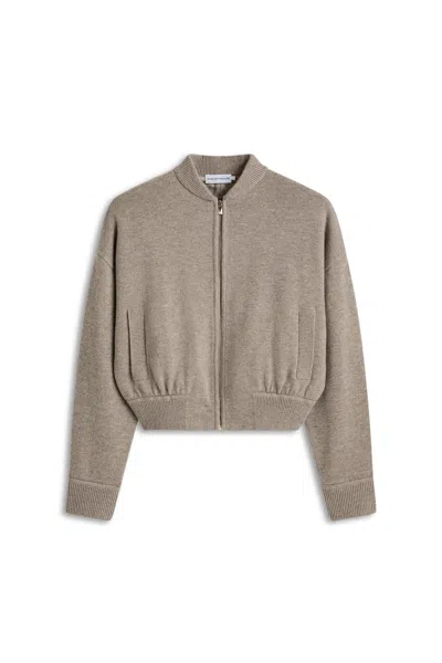 Scanlan Theodore Cashmere Wool Crew Bomber In Wheat