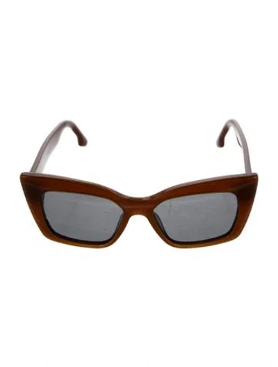 Pre-owned Scanlan Theodore Cat-eye Tinted Sunglasses In Brown