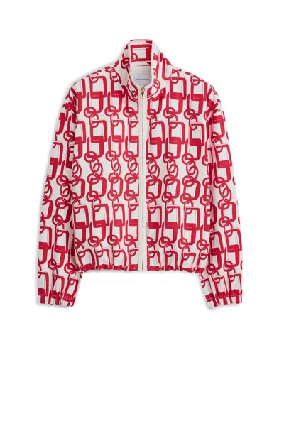 Scanlan Theodore Chain Print Funnel Jacket In Red
