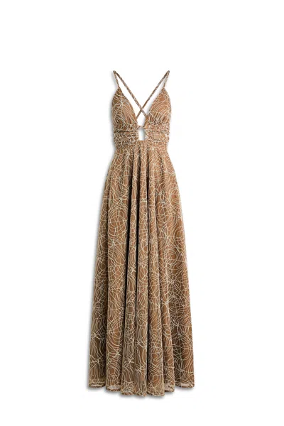 Scanlan Theodore Cornelli Gathered Gown In Brown