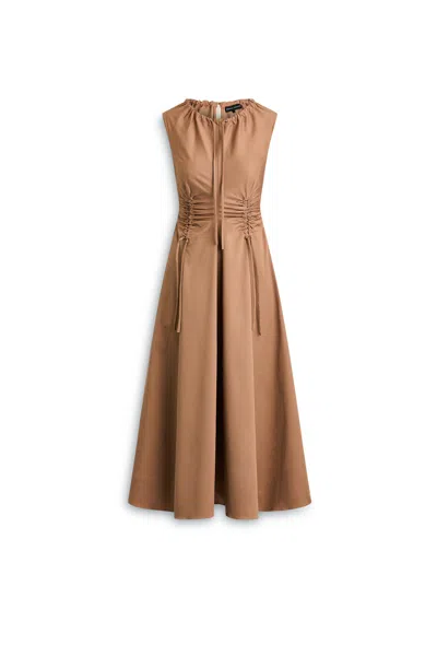 Scanlan Theodore Cotton Sateen Cargo Dress In Brown