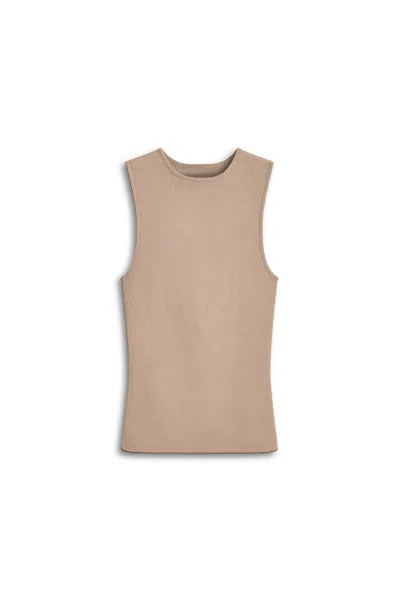 Scanlan Theodore Crepe Knit Crew Neck Singlet In Neutral