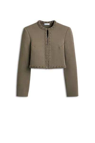 Scanlan Theodore Crepe Knit Daisy Jacket In Green