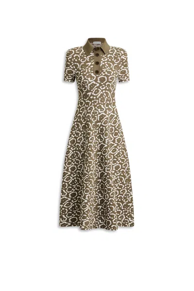 Scanlan Theodore Crepe Knit Jacquard Shirt Dress In Multi