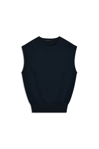 Scanlan Theodore Crepe Knit Jersey Tank In Blue