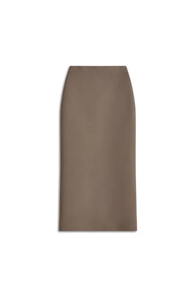 Scanlan Theodore Crepe Knit Pencil Long Skirt In Brown