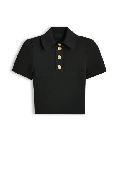 Scanlan Theodore Crepe Knit Poppy Shirt In Black