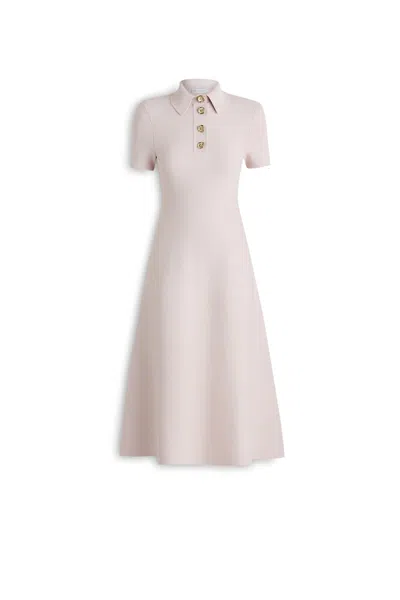Scanlan Theodore Crepe Knit Poppy Shirt Dress In Ice.pink