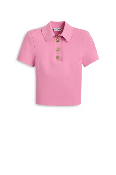 Scanlan Theodore Crepe Knit Poppy Shirt In Pink
