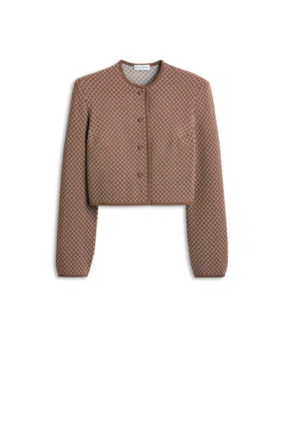 Scanlan Theodore Crepe Knit Rope Jacquard Jacket In Brown