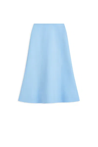 Scanlan Theodore Crepe Knit Soft Hem Skirt In Blue