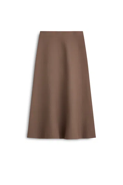 Scanlan Theodore Crepe Knit Soft Hem Skirt In Brown