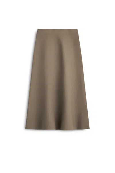 Scanlan Theodore Crepe Knit Soft Hem Skirt In Green