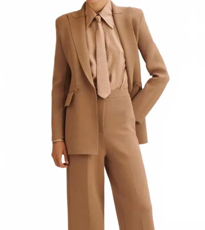 Scanlan Theodore Crepe Knit Tailored Jacket In Camel In Brown