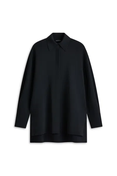 Scanlan Theodore Crepe Knit Tie Shirt In Black