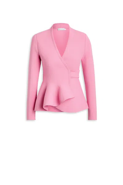 Scanlan Theodore Crepe Knit Wrap Jacket In Pink