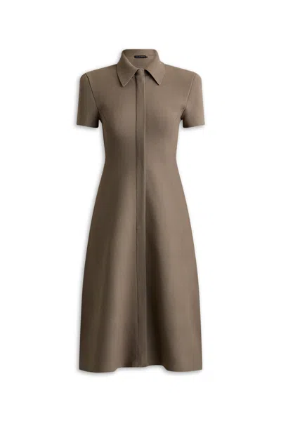 Scanlan Theodore Crepe Knit Zip Dress In Green