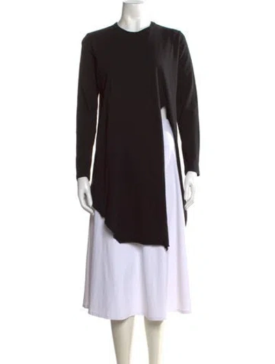 Pre-owned Scanlan Theodore Crew Neck Long Sleeve Top In Black