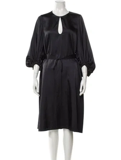 Pre-owned Scanlan Theodore Crew Neck Midi Length Dress In Blue