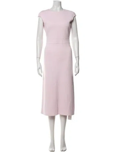 Pre-owned Scanlan Theodore Crew Neck Midi Length Dress In Pink