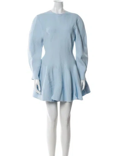 Pre-owned Scanlan Theodore Crew Neck Mini Dress In Blue