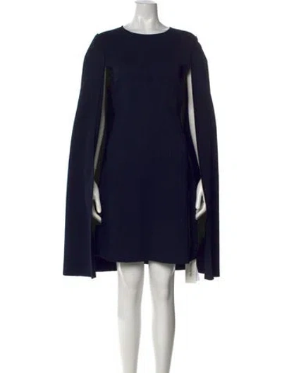 Pre-owned Scanlan Theodore Crew Neck Mini Dress In Blue
