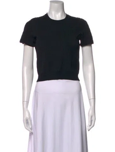 Pre-owned Scanlan Theodore Crew Neck Short Sleeve Crop Top In Black