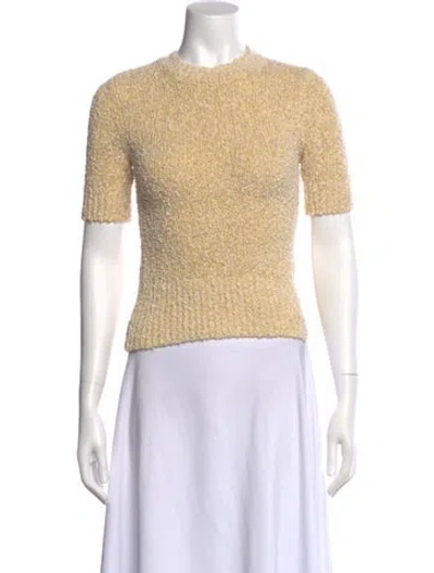 Pre-owned Scanlan Theodore Crew Neck Short Sleeve Crop Top In Neutral