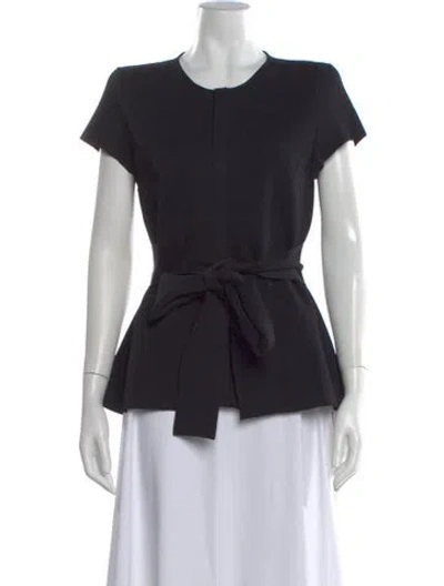 Pre-owned Scanlan Theodore Crew Neck Short Sleeve Top W/ Tags In Black