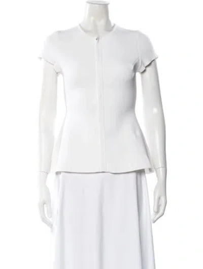 Pre-owned Scanlan Theodore Crew Neck Short Sleeve Top In White