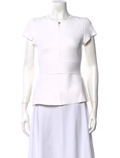 Pre-owned Scanlan Theodore Crew Neck Short Sleeve Top In White
