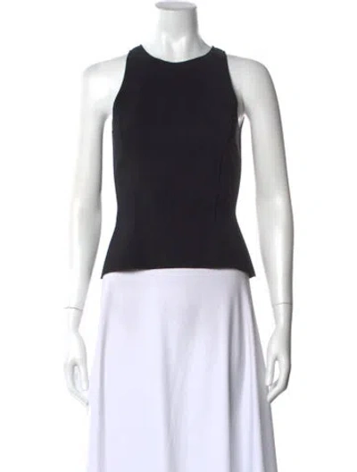 Pre-owned Scanlan Theodore Crew Neck Sleeveless Crop Top In Black