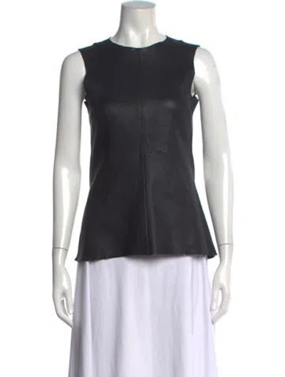 Pre-owned Scanlan Theodore Crew Neck Sleeveless Top In Black