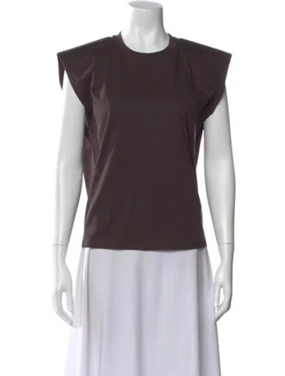 Pre-owned Scanlan Theodore Crew Neck Sleeveless Top W/ Tags In Brown