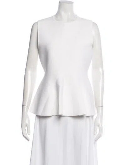 Pre-owned Scanlan Theodore Crew Neck Sleeveless Top In White