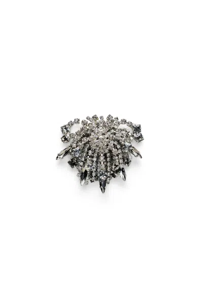 Scanlan Theodore Crystal Cascade Brooch In Black.diamond