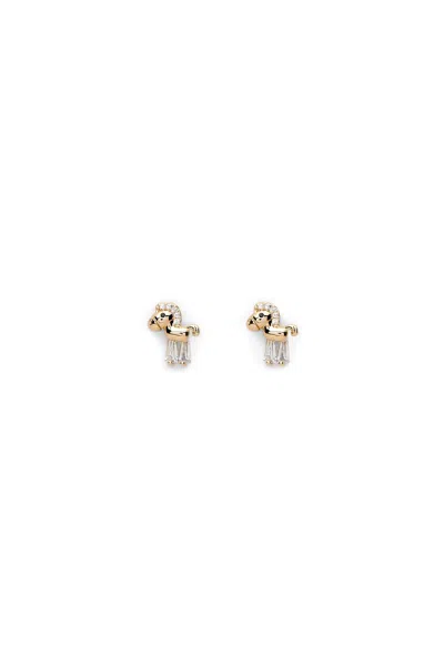 Scanlan Theodore Crystal Trojan Studs In Gold