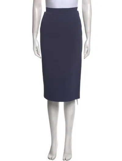 Pre-owned Scanlan Theodore Cutout Accent Knee-length Skirt In Blue