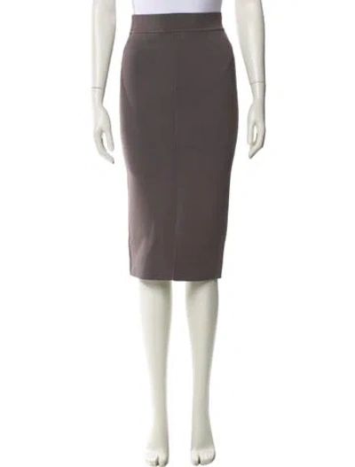 Pre-owned Scanlan Theodore Cutout Accent Knee-length Skirt In Gray