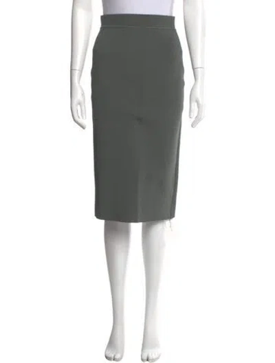 Pre-owned Scanlan Theodore Cutout Accent Knee-length Skirt In Gray