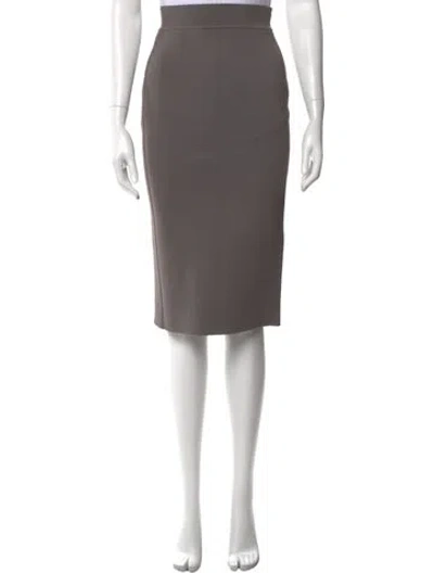 Pre-owned Scanlan Theodore Cutout Accent Midi Length Skirt In Grey