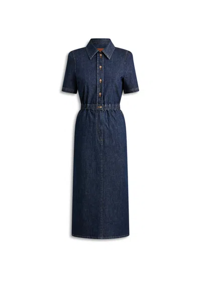 Scanlan Theodore Denim Pencil Dress In Blue