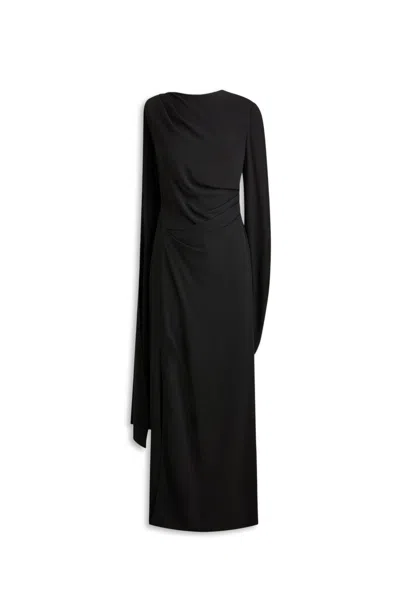 Scanlan Theodore Drape Cape Gown In Black