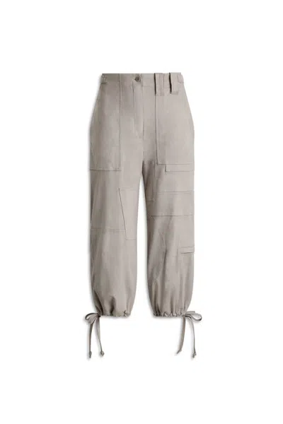 Scanlan Theodore Faux-suede Crop Cargo In Neutral