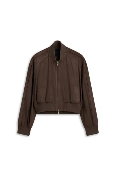 Scanlan Theodore Faux-suede Piped Bomber In Brown