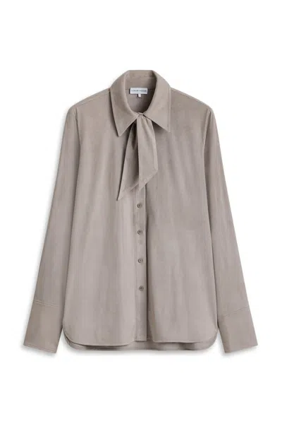 Scanlan Theodore Faux-suede Shirt In Gray