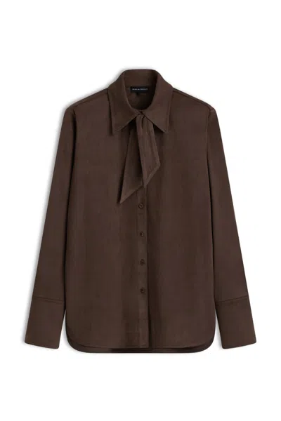Scanlan Theodore Faux-suede Shirt In Brown