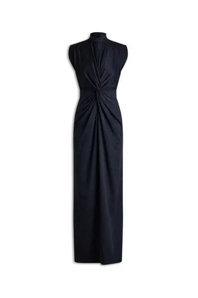 Scanlan Theodore Faux-suede Turban Gown In Blue