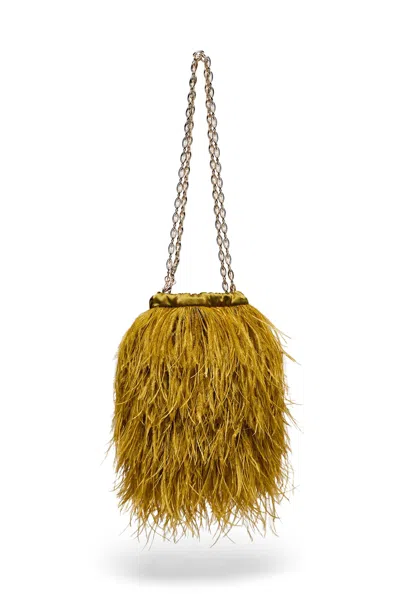 Scanlan Theodore Feather Bucket Bag In Chartreuse